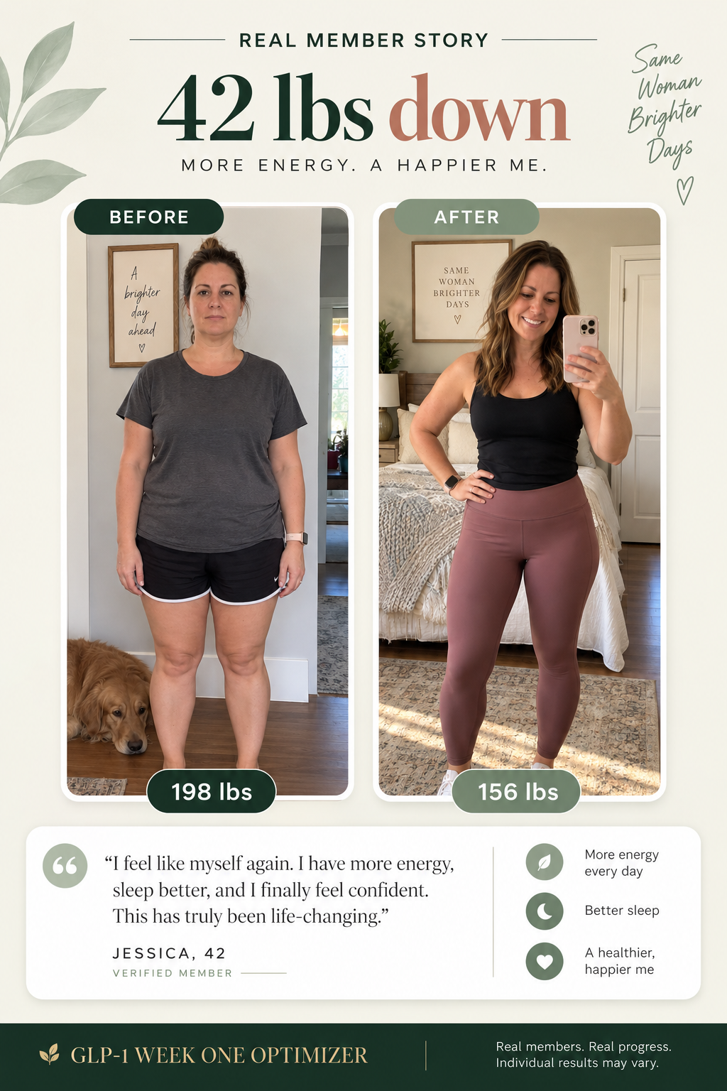 Jessica's before and after story: 42 pounds down